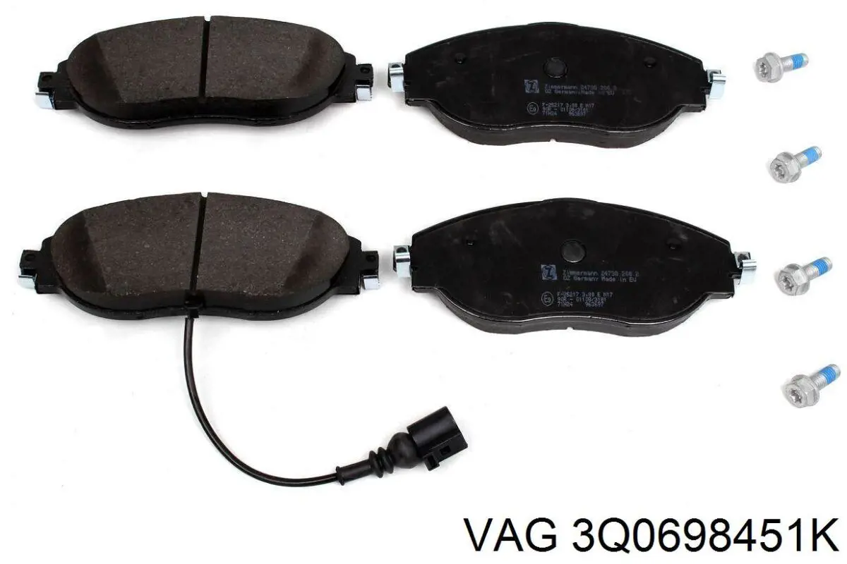 Задні гальмівні колодки 3Q0698451K VAG