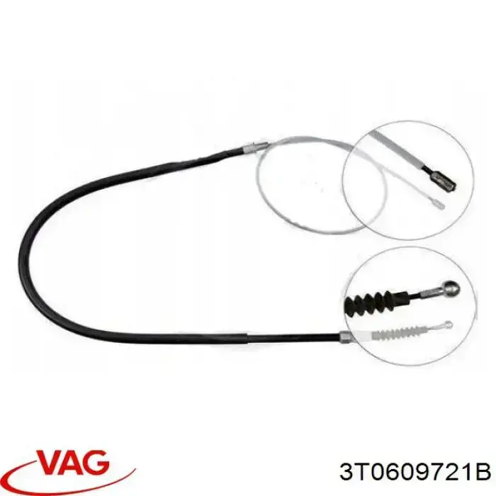 Трос ручного гальма задній, правий/лівий VAG 3T0609721B ціна, від 12.67 USD
