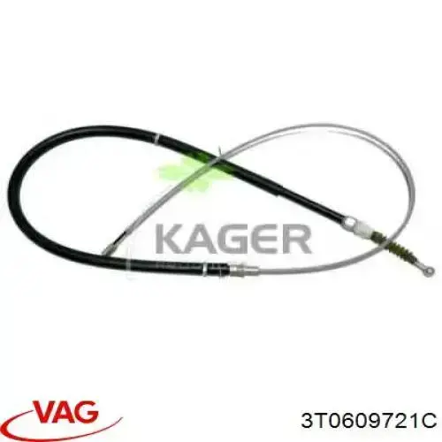 Трос ручного гальма задній, правий/лівий VAG 3T0609721C ціна, від 16.63 USD