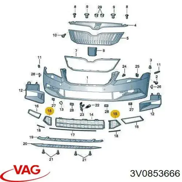 Купити 88531799702 Diamond/DPA Решітка переднього бампера, права