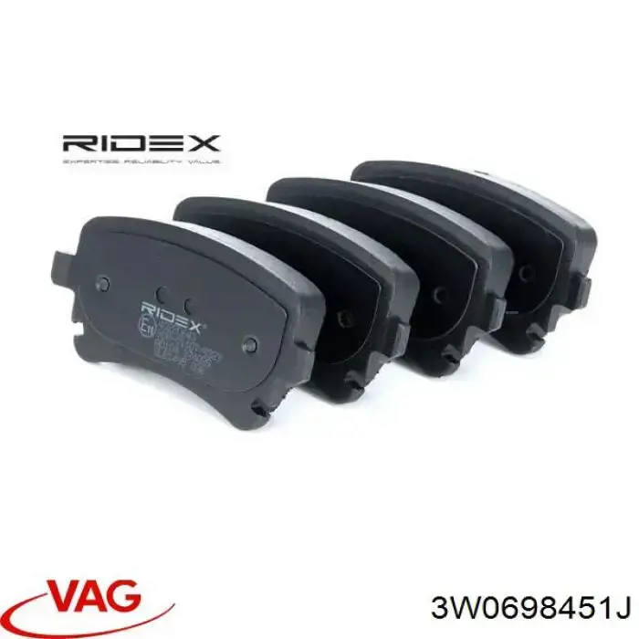 Задні гальмівні колодки VAG 3W0698451J ціна, від 30.51 USD