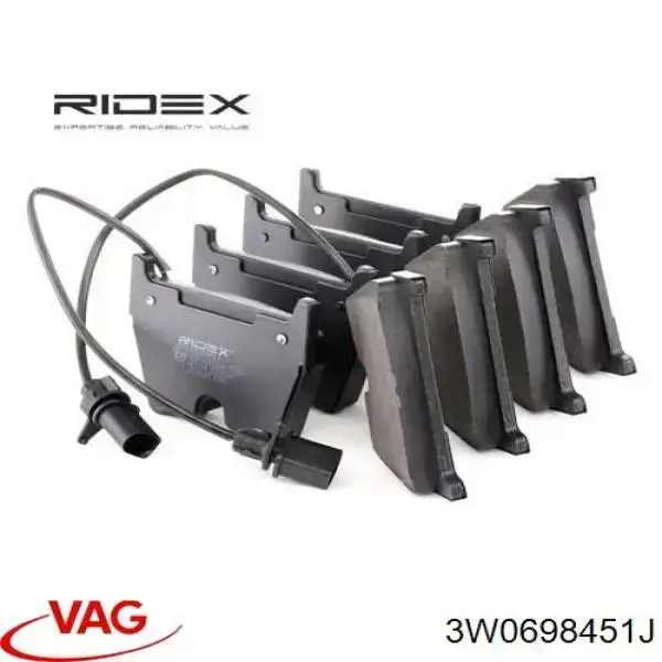 Купити 3W0698451J VAG Задні колодки