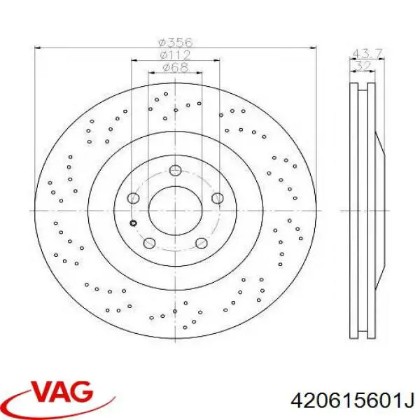 4S0615601B VAG Дискові гальма