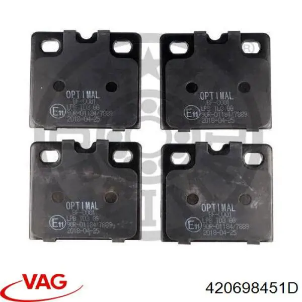 Задні гальмівні колодки VAG 420698451D ціна, від 18.96 USD