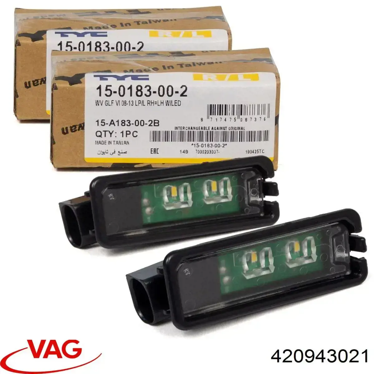 Ліхтар підсвічування заднього номерного знака VAG 420943021 ціна, від 12.97 USD