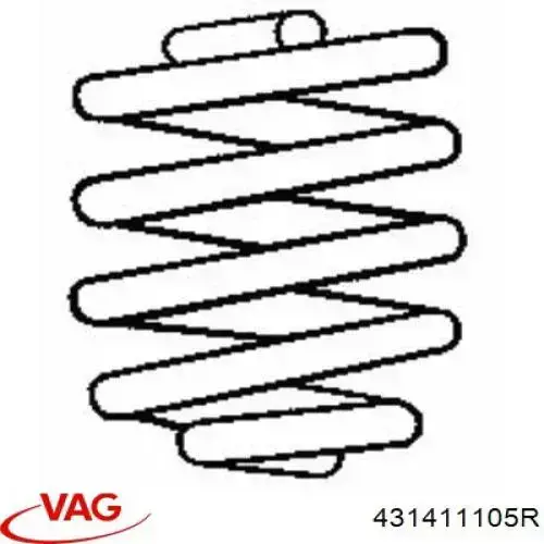 Пружина передня VAG 431411105R952 ціна, від 3.63 USD