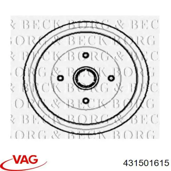 Барабан гальмівний задній VAG 431501615 ціна, від 42.61 USD