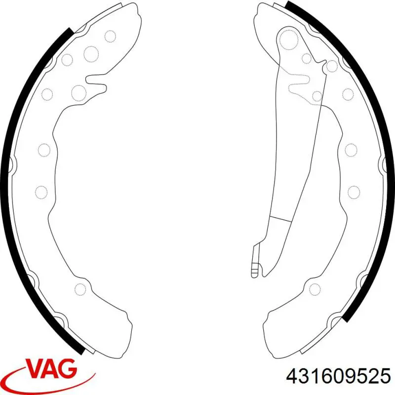 Колодки гальмові задні, барабанні 431609525 VAG