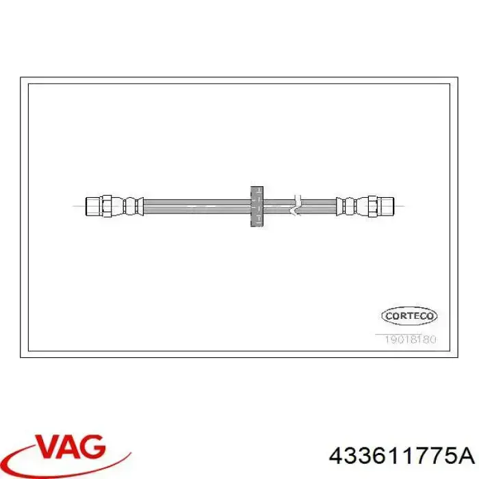 Шланг гальмівний задній VAG 433611775A ціна, від 4.86 USD