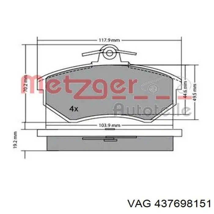 Колодки гальмівні передні, дискові 437698151 VAG