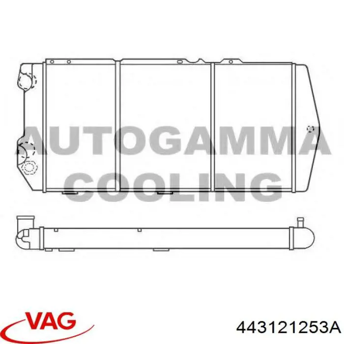 Радіатор основний VAG 443121253A ціна, від 53.72 USD