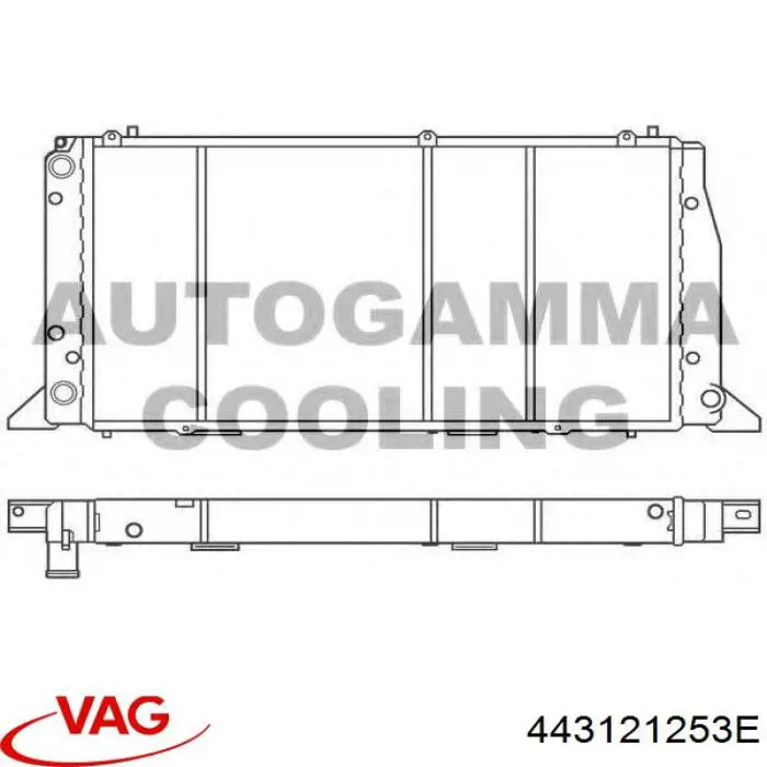Радіатор охолодження двигуна 443121253E VAG
