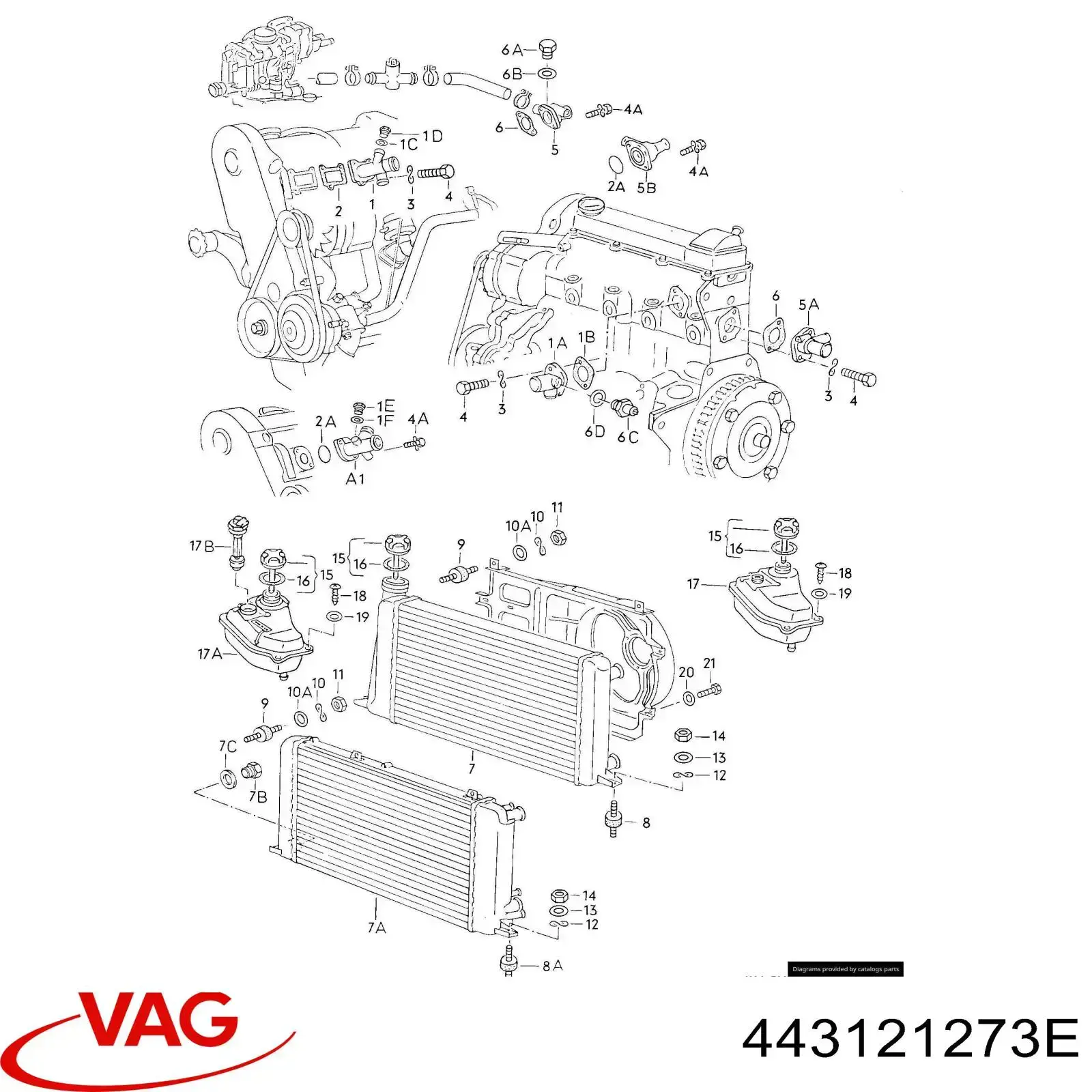 Подушка кріплення радіатора верхня VAG 443121273E ціна, від 2.45 USD