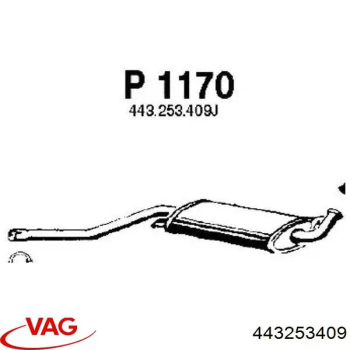Купити 443253409 VAG Вихлопна труба