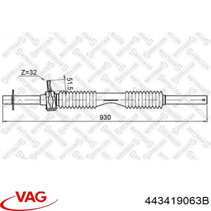 Рейка рульова 443419063B VAG