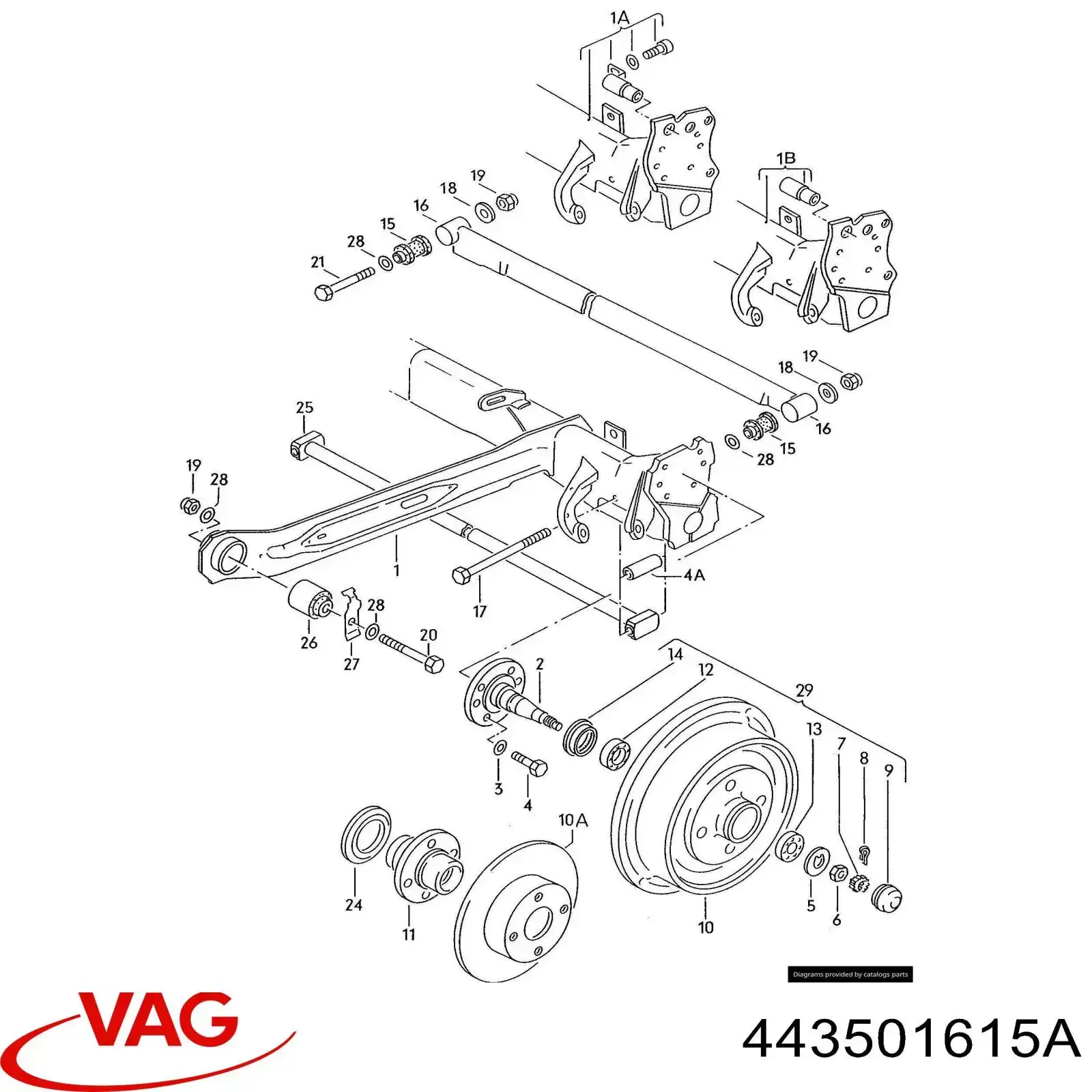 Барабан гальмівний задній 443501615A VAG