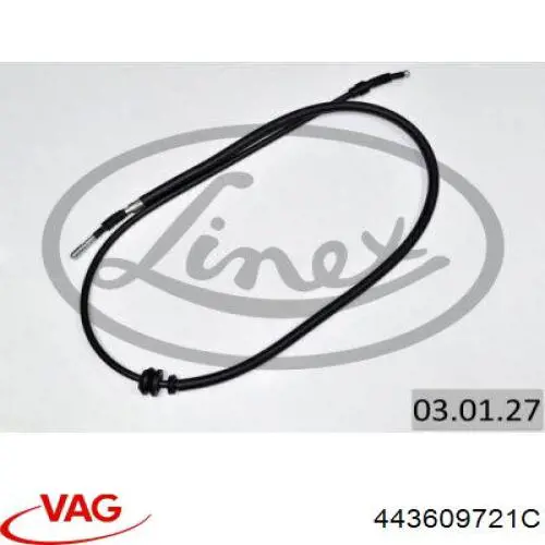 Трос ручного гальма задній, правий/лівий VAG 443609721C ціна, від 10.27 USD