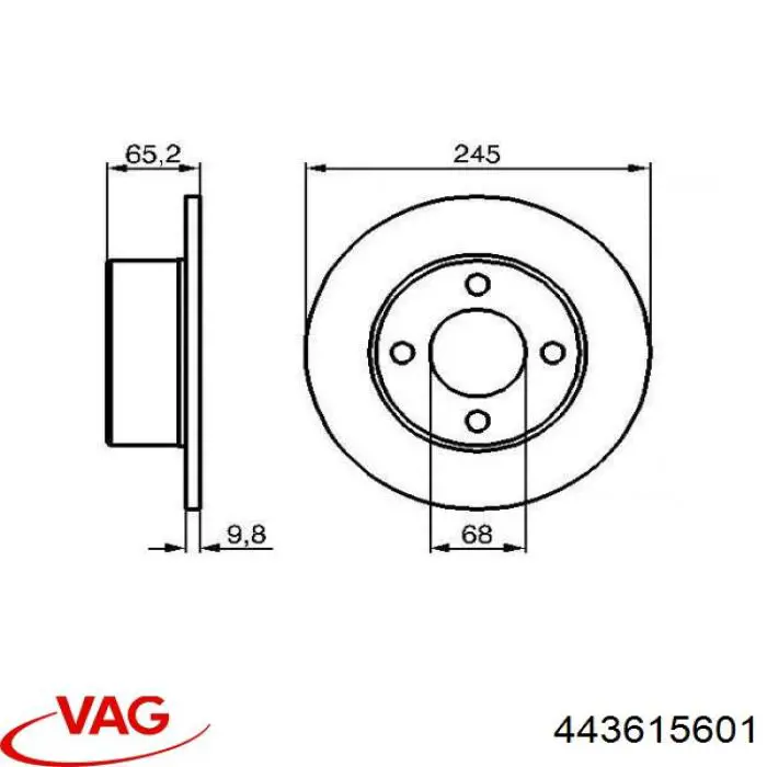 Гальмівні диски 443615601 VAG