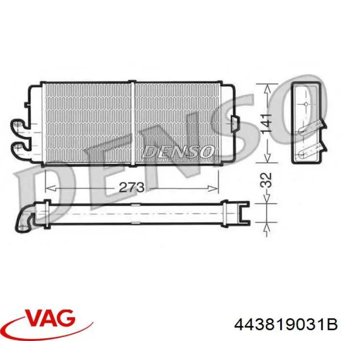 443819031B VAG радіатор пічки (обігрівача)