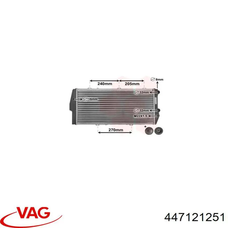 Купити 447121251 VAG Радіатор двигуна