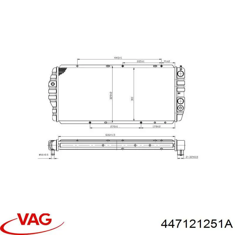 Радіатор основний VAG 447121251A ціна, від 28.35 USD
