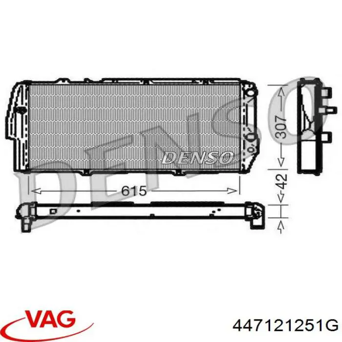 Радіатор охолодження двигуна 447121251G VAG