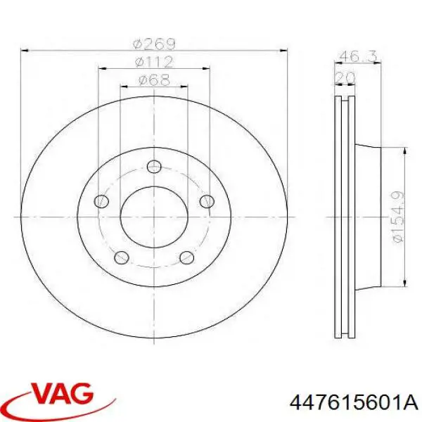 Гальмівні диски 447615601A VAG
