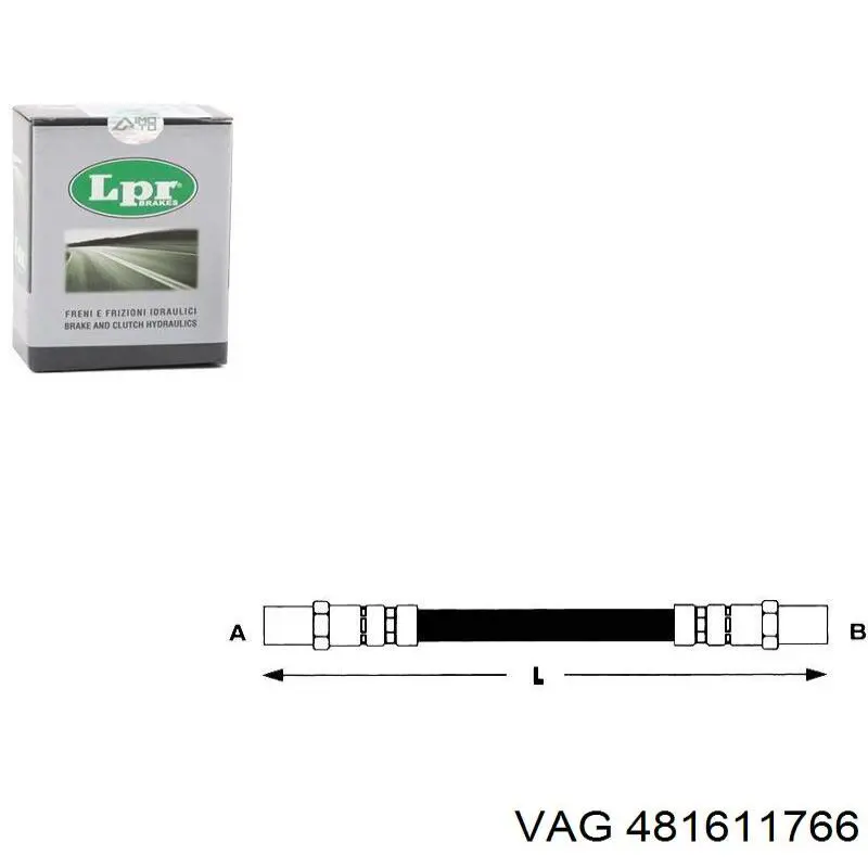 Шланг гальмівний задній, лівий 481611766 VAG