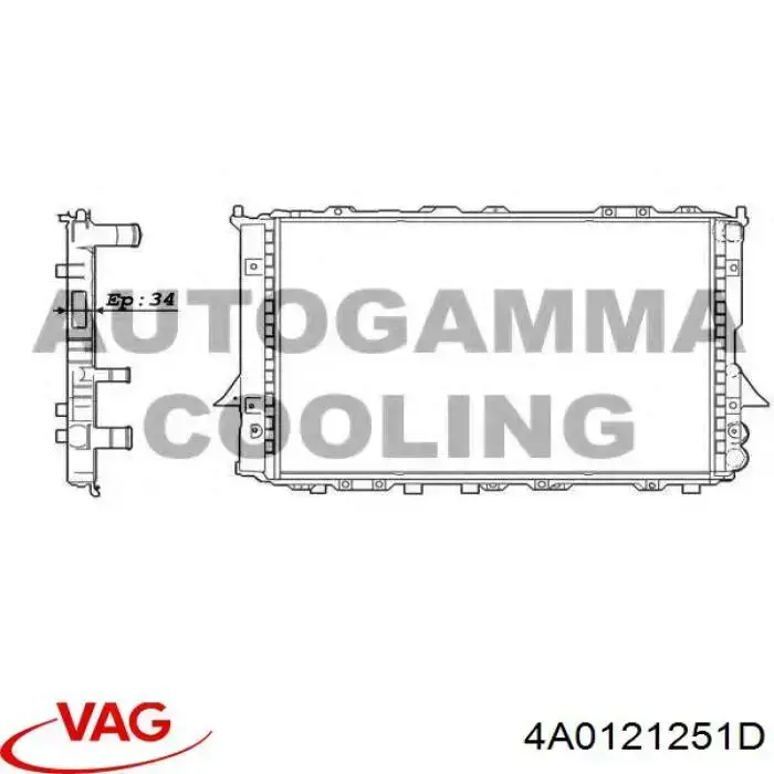 Радіатор основний VAG 4A0121251D ціна, від 72.19 USD