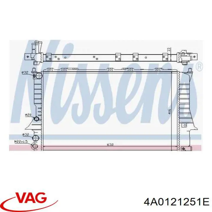 Радіатор охолодження VAG 4A0121251E