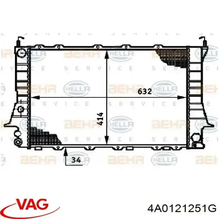 Радіатор основний VAG 4A0121251G ціна, від 56.11 USD
