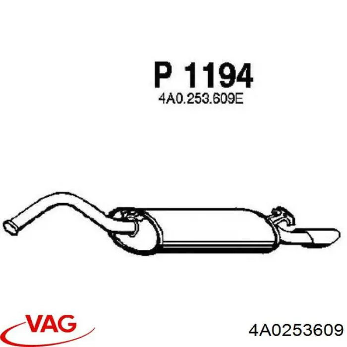 Купити 4A0253609 VAG Глушник вихлопних газів кінцевий