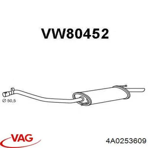 Вихлоп VAG 4A0253609 ціна, від 829.33 USD