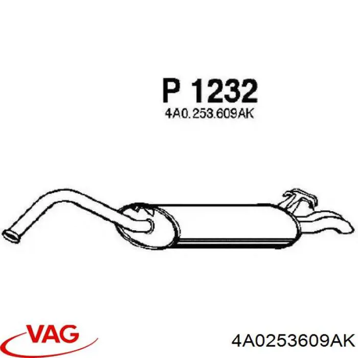 4A0253609AK VAG Глушник, задня частина