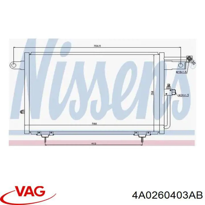 4A0260403AB VAG радіатор кондиціонера