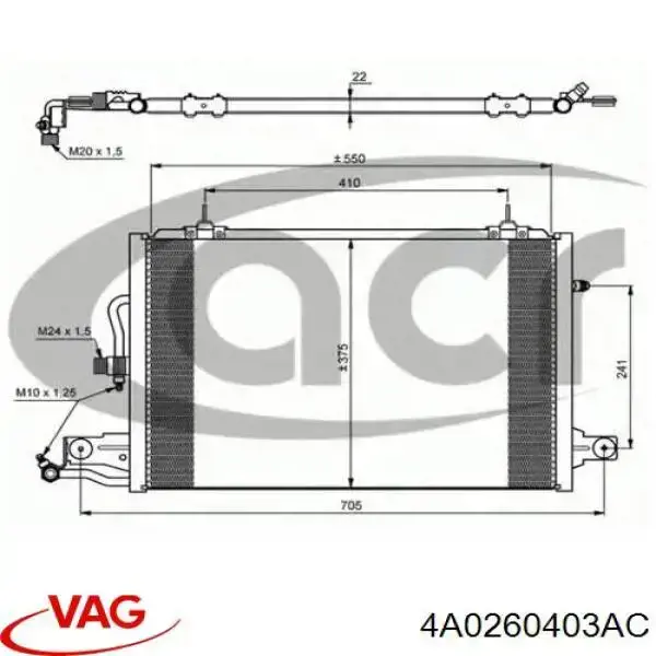 Купити 4A0260403AC VAG Радіатор системи охолодження кондиціонера