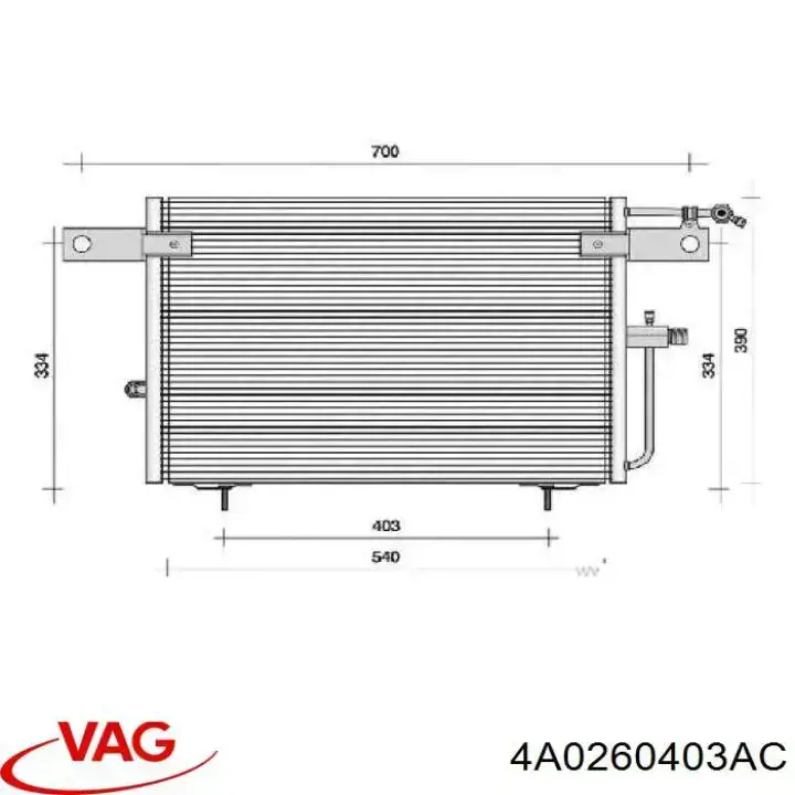Конденсатор кондиціонера VAG 4A0260403AC ціна, від 100.69 USD