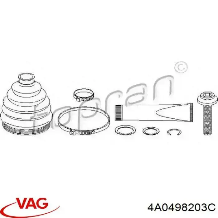 Пильник ШРУСа зовнішній 4A0498203C VAG