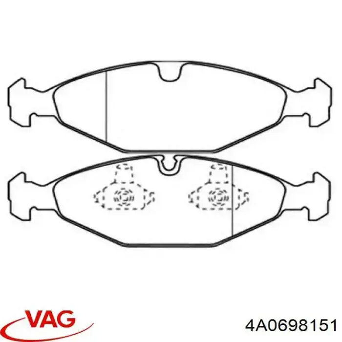 Гальмівні колодки VAG 4A0698151 ціна, від 21.80 USD