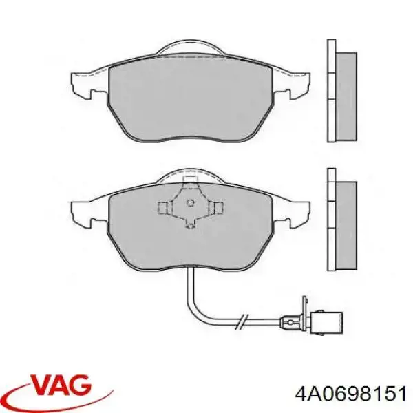 Передні тормозні колодки 4A0698151 VAG