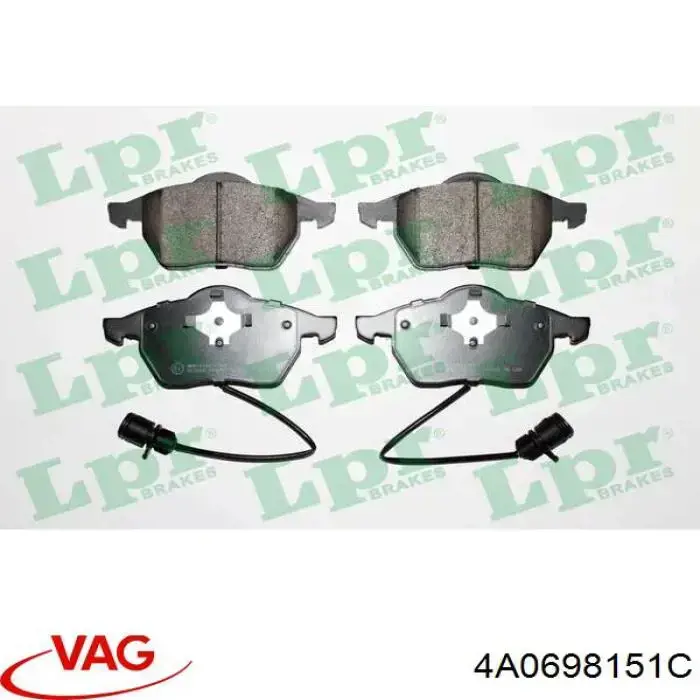 Купити 4A0698151C VAG Колодки гальмівні передні, дискові