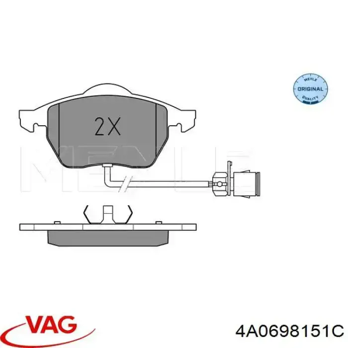 Передні тормозні колодки 4A0698151C VAG