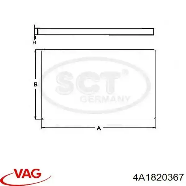 Купити 4A1820367 VAG Фільтр салону вугільний