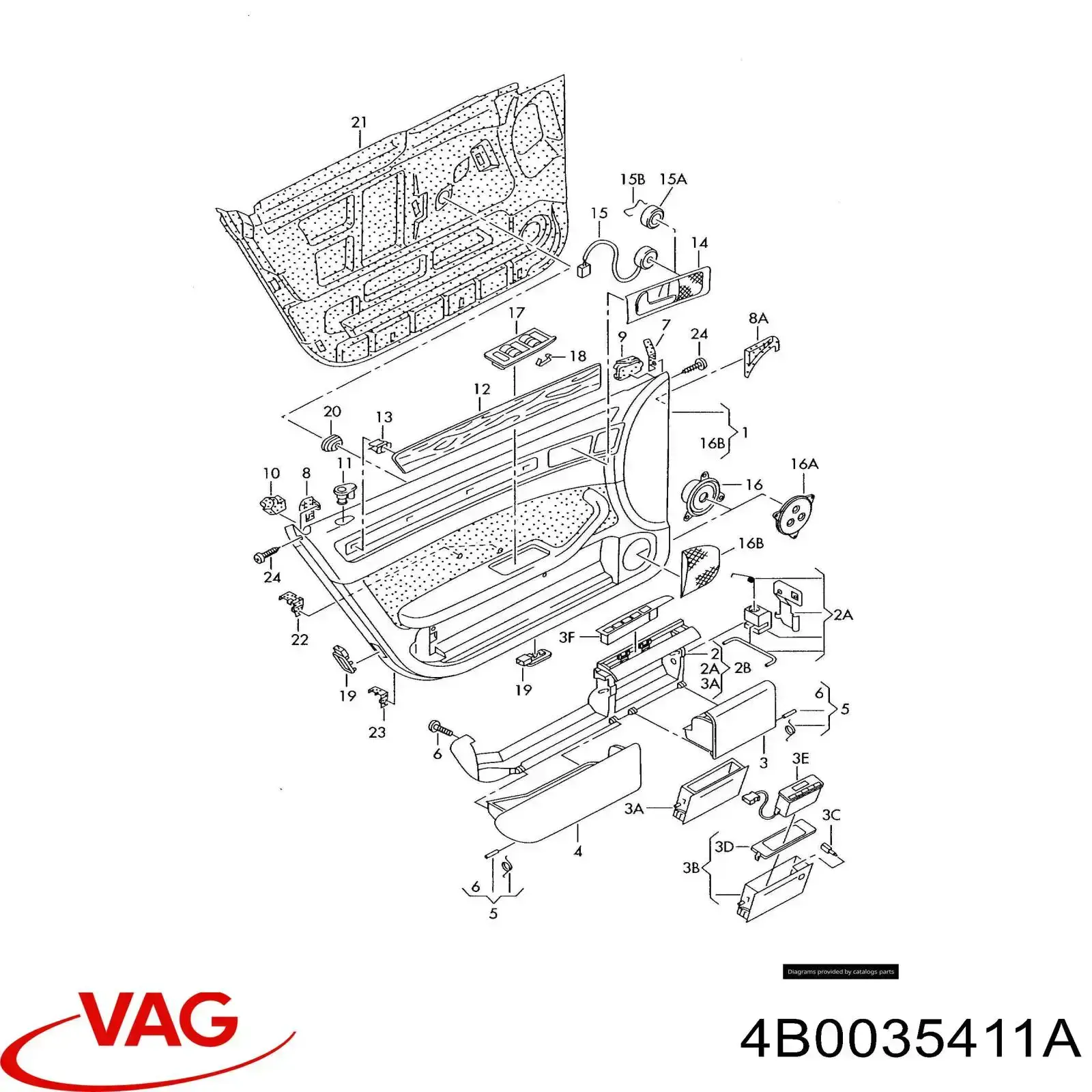 Динамік передньої двері VAG 4B0035411A ціна, від 18.65 USD