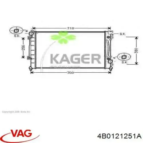 Радіатор основний VAG 4B0121251A ціна, від 98.76 USD