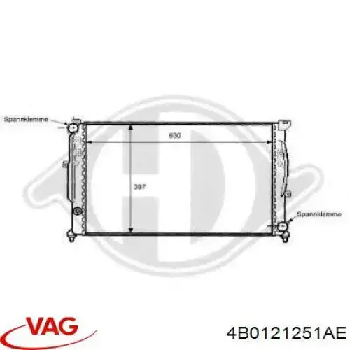 Купити 4B0121251AE VAG Радіатор двигуна