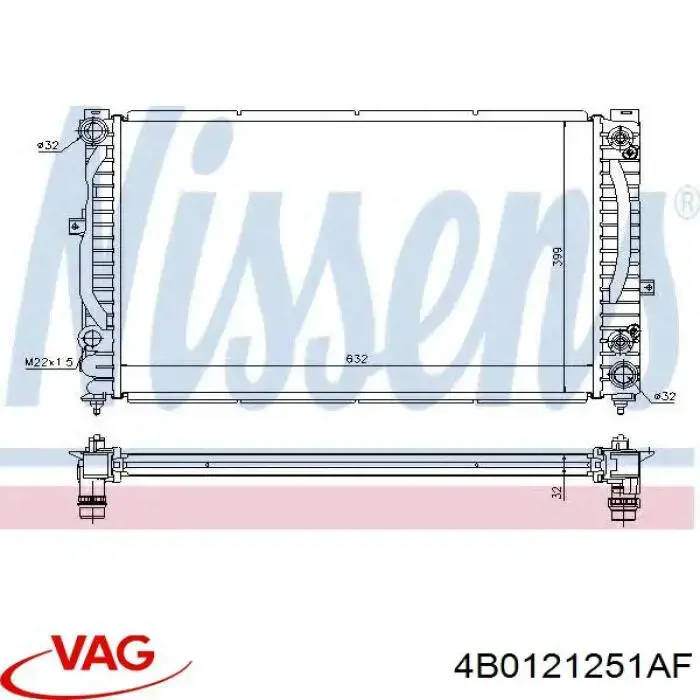 Радіатор основний VAG 4B0121251AF ціна, від 58.68 USD