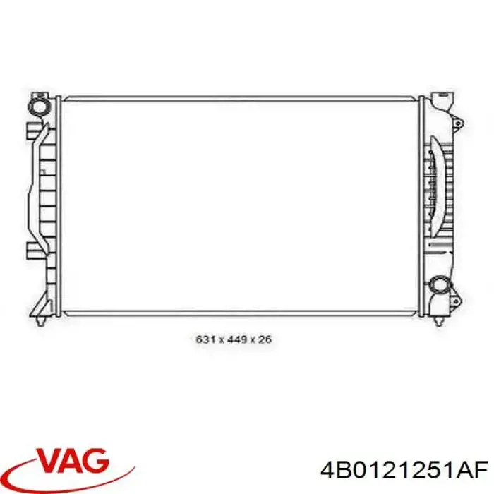 Купити 4B0121251AF VAG Радіатор двигуна