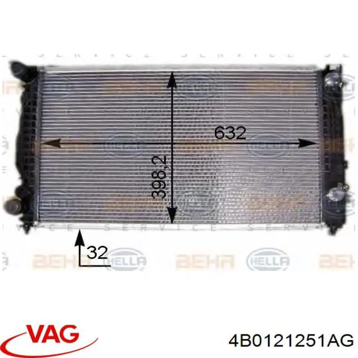4B0121251AG VAG Радіатор охолодження двигуна
