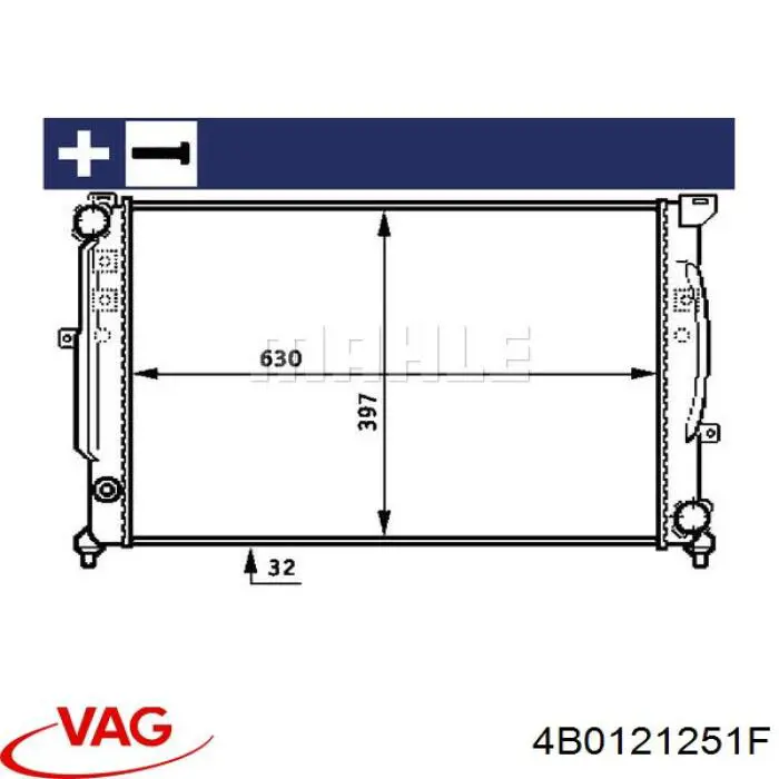 Радіатор основний VAG 4B0121251F ціна, від 53.94 USD